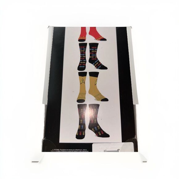Star Trek Universe 6 Pack of Men's Crew Socks Size 8-12 Spock Kirk Enterprise - Picture 5 of 6
